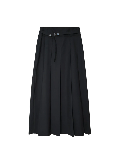 Pleats slit skirts